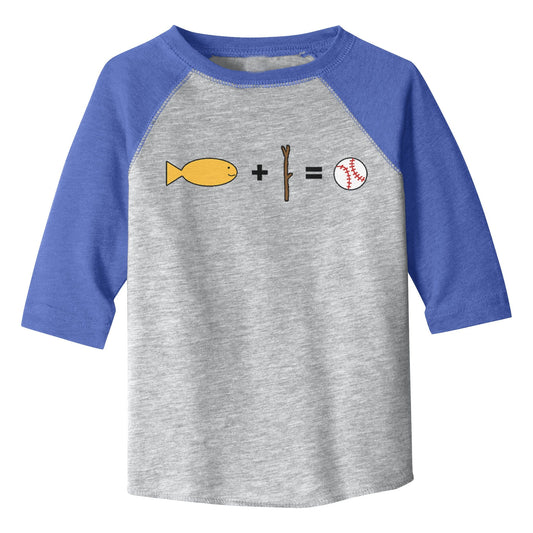 Rabbit Skins Toddler Baseball Tee | MS Paint Logo | Heather/Royal