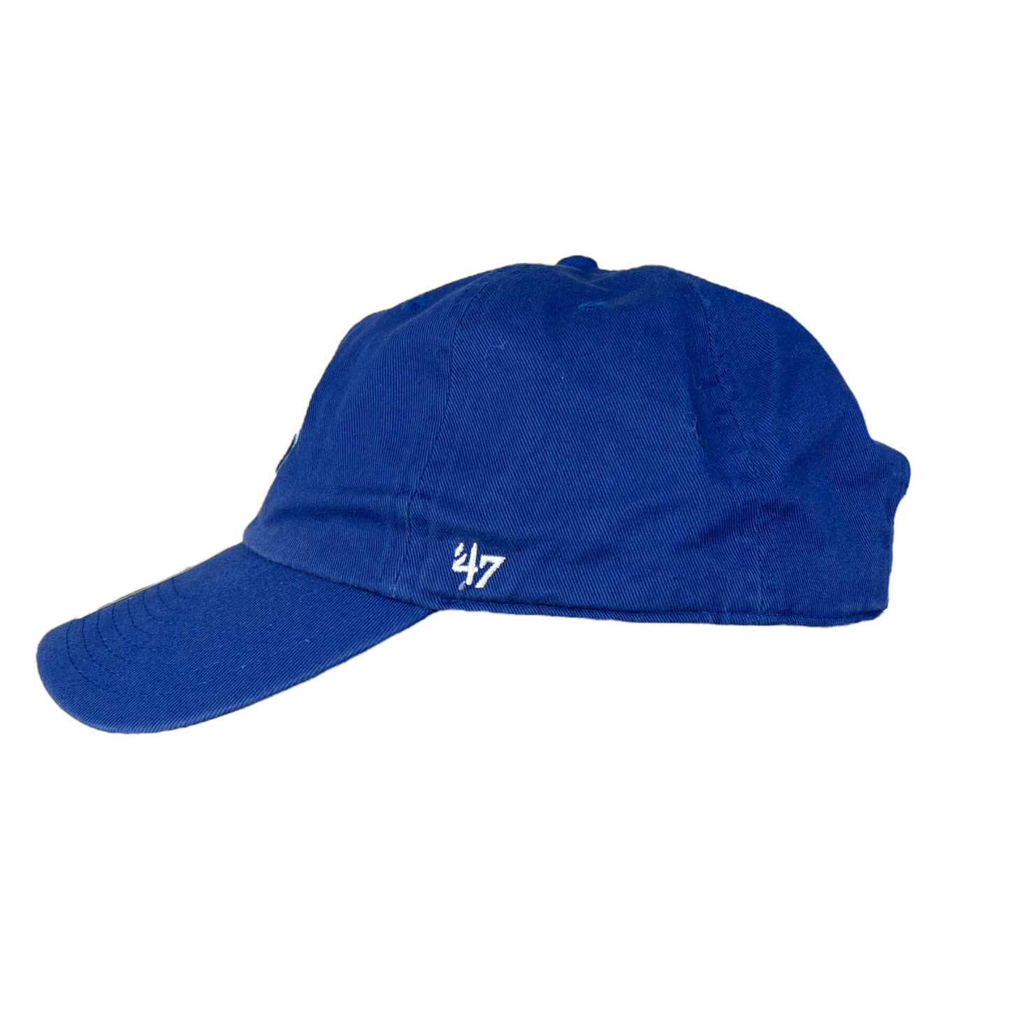 Side view of the 47' Brand clean up MILB DubSea Fish Sticks dad hat.