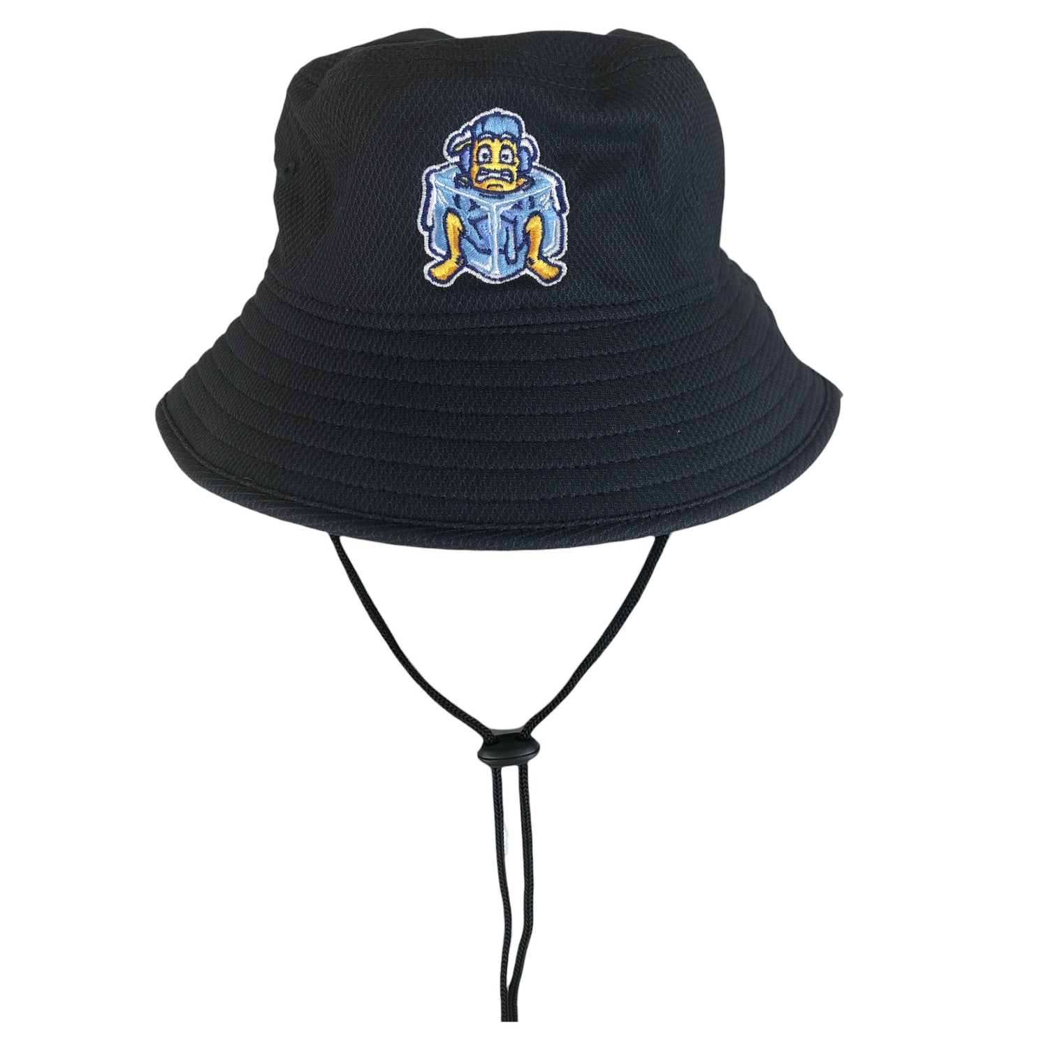 DubSea Fish Sticks New Era Ice Cube navy bucket hat with adjustable strap.