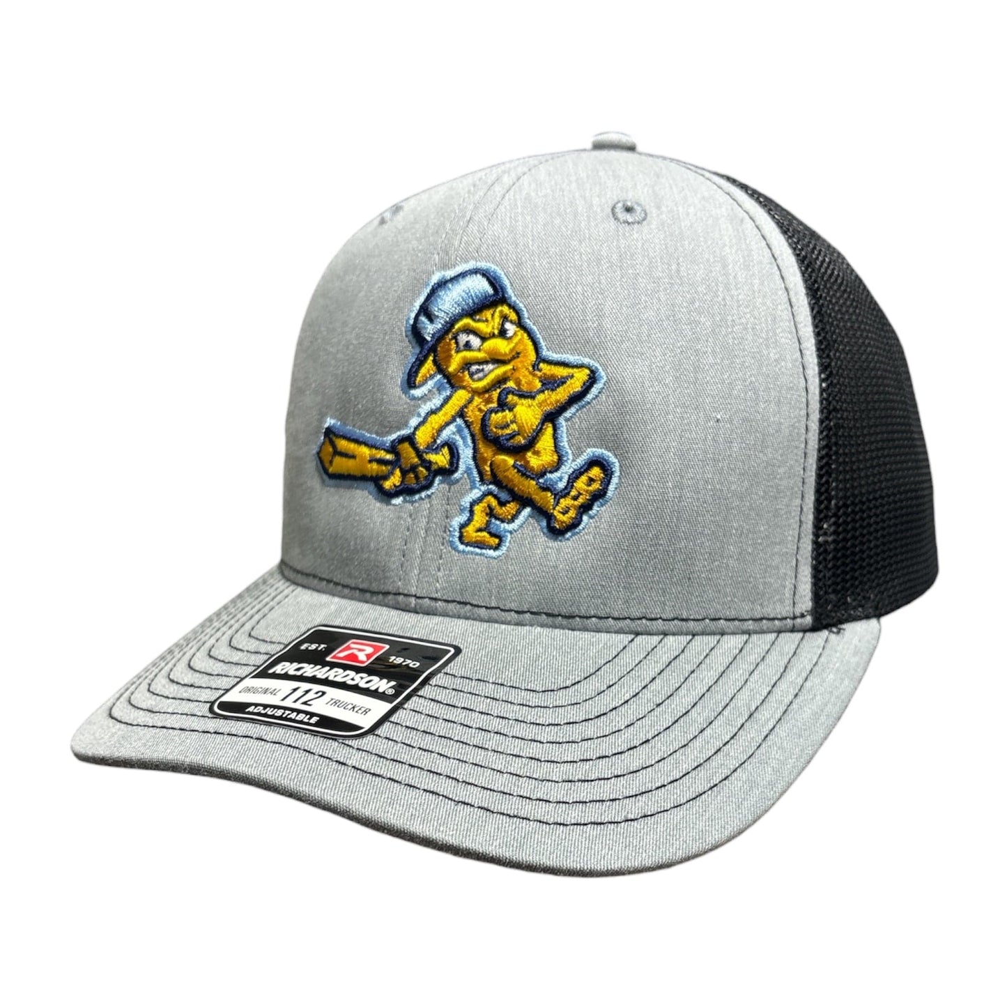 Trucker Hat | Fish Sticks Logo | Richardson 112 | Grey and Black