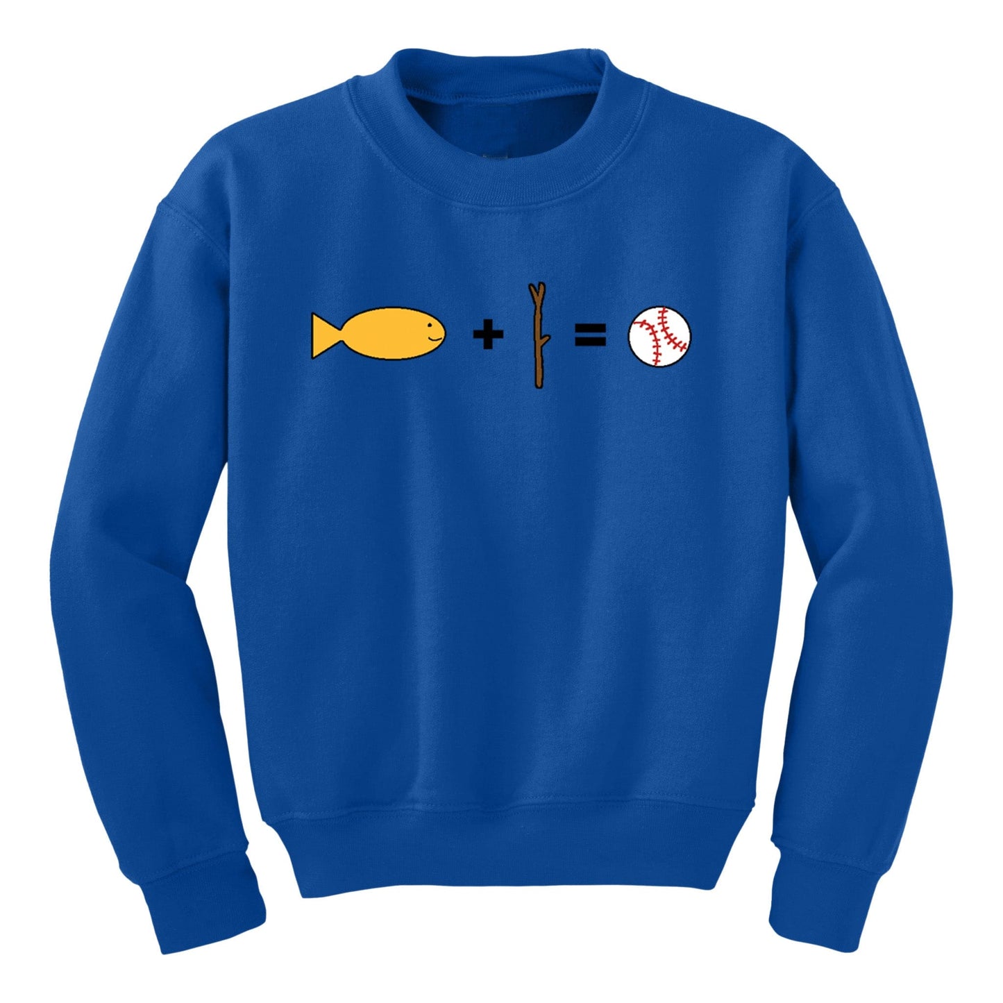 Youth Crew Neck Sweatshirt | MS Paint Logo | Royal Blue