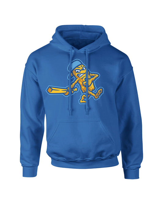 DubSea Fish Sticks royal blue hooded sweatshirt.